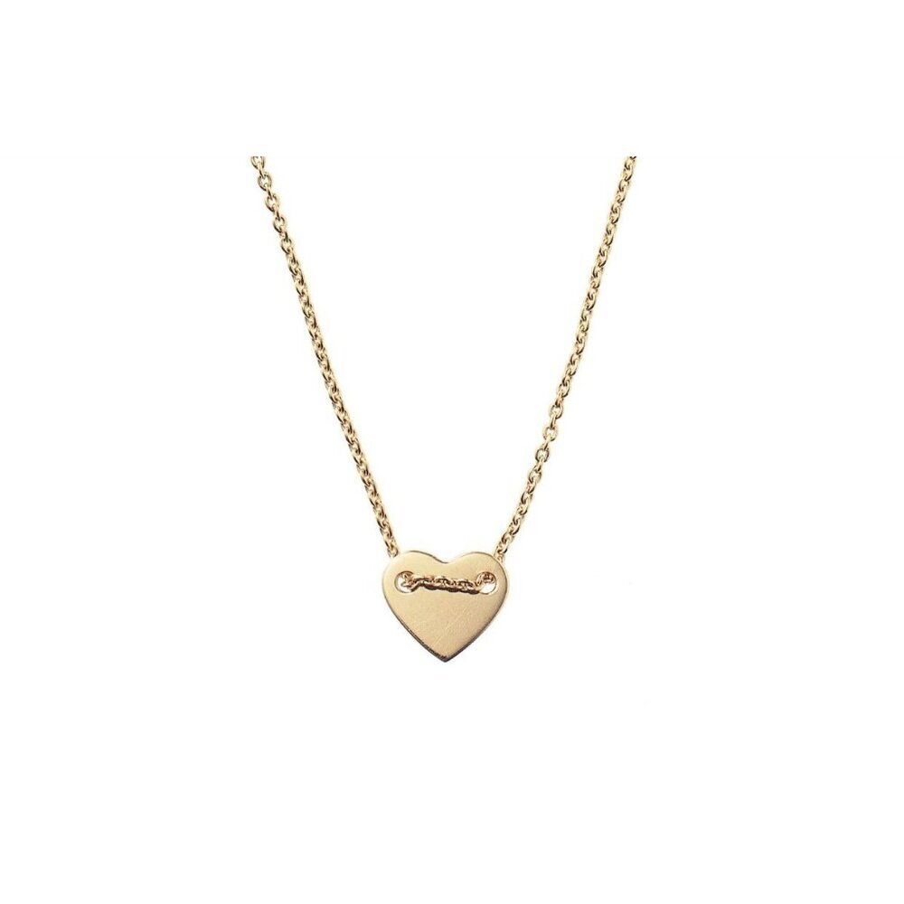 Stella & Dot Gold Heart Charm Necklace 925 Gold Plated Delicate Feminine